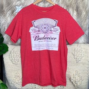 Red Budweiser Short Sleeve T-Shirt